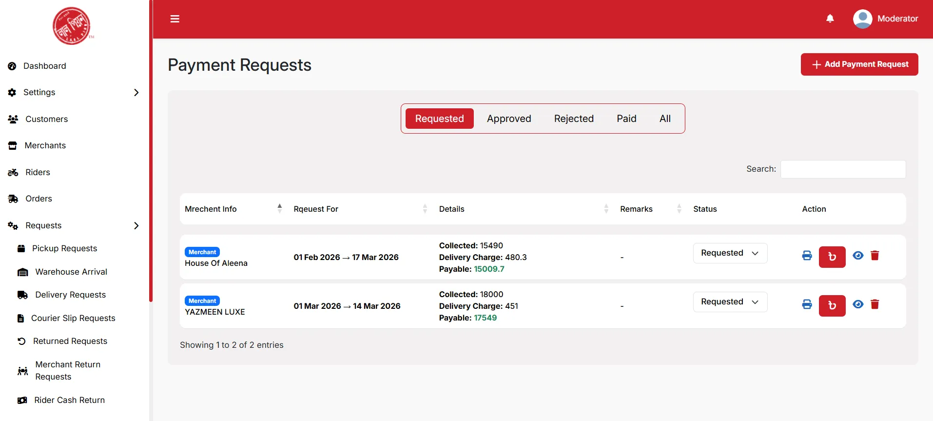 COURIER SERVICE MANAGEMENT SYSTEM